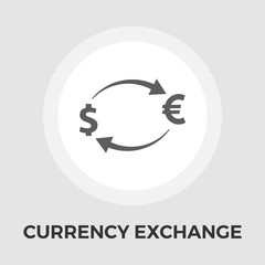 Currency exchange vector flat icon