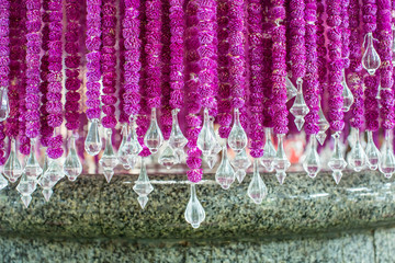 Bright fabric with crystal ball