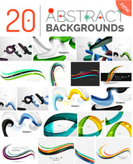 Collection of wave abstract backgrounds