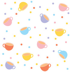 Coffee cup seamless background vector design illustration