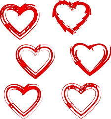 Red vector hearts