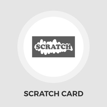 Scratch card vector flat icon