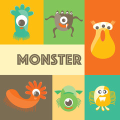 Cute monsters vector design illustration.