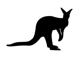 Illustration of a silhouette of a kangaroo
