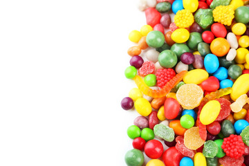Fototapeta na wymiar Colorful candies on white background