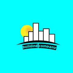 Fototapeta premium Building company logo logo construction company of tall buildings in the background sun dawn 