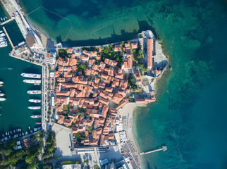 Aerial View of Old Budva in Montenegro.