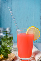 Refreshing summer drink with fruit punch