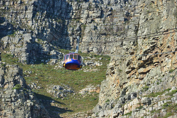 Cable car at Table mountain in South Africa