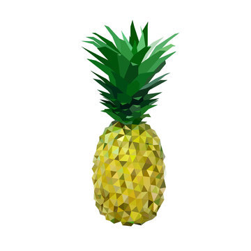 low polygon yelllow pineapple
