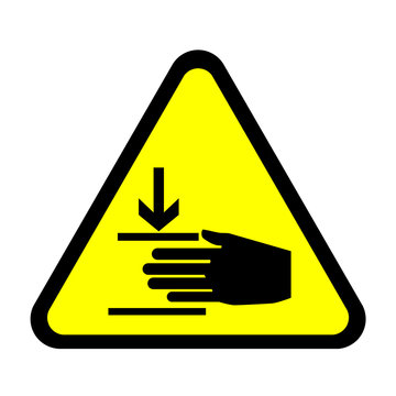 Warnzeichen Warnschild flach - Handverletzung