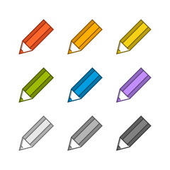 Colored pencils vector icons