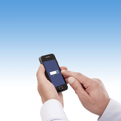 hands looking at the smartphone