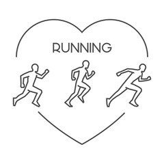 Modern outline running symbol.