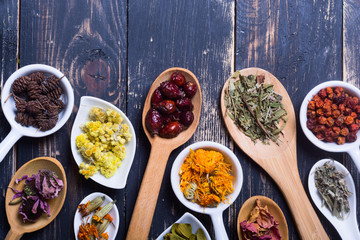 Herbs , berries and flowers