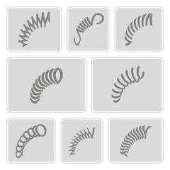 set of monochrome icons with Springs for your design