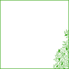 Fototapeta premium Green frame with leaves, spring time. In EPS 8 format