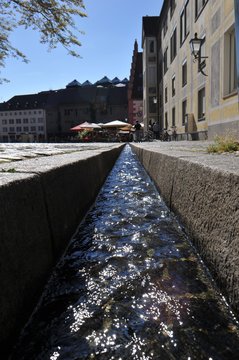 Famous Freiburger Baechle on the minster place, B&auml;chle am M&uuml;nsterplatz Freiburg