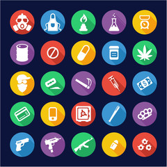 Drug Cartel Icons Flat Design Circle