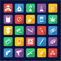 Drug Cartel Icons Flat Design