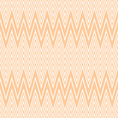 Seamless pattern of horizontal zigzag in peach and white colors