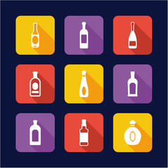 Bottle Icons Flat Design