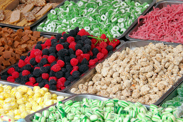 Colorful candy sweets on display