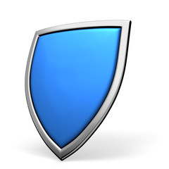 Blue shield on white
