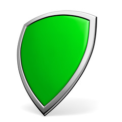 Green shield on white