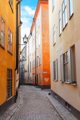 old town street in Stockholm, Sweden