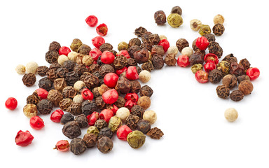 Black, red and white pepper