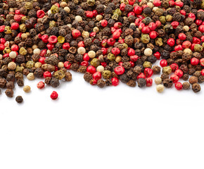 Black, red and white pepper