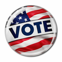 USA Vote Button 3D Illustration Political Campaign Badge