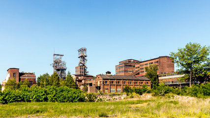 Distant view of the hard coal mine in Bytom, Silesia region, Poland. - obrazy, fototapety, plakaty