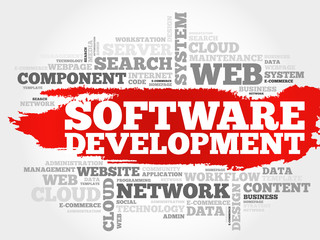 Software development word cloud concept