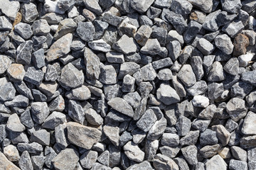 Crushed grey stones