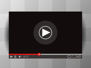 Media Player Interface. Vector Video Player Illustration. Player MockUp