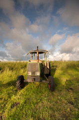 Old tractor in the field