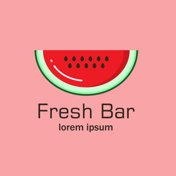 Flat logo with the image of a piece of watermelon.