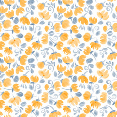 watercolor flowers seamless pattern