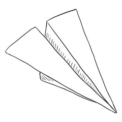 Vector Single Sketch Paper Plane