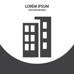 High building icon on the background