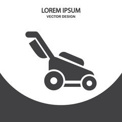 Lawn moower icon on the background