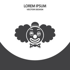 Clown icon on the background