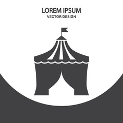 Circus dome icon on the background
