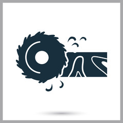 Circular saw icon on the background