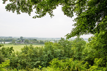 Fototapeta na wymiar Viewpoint river Rhine from the Arboretum in Wageningen Netherlands