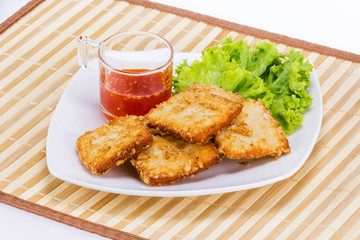 Fish fried with vegetable