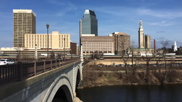 4K UltraHD Realtime view of the Springfield, Massachusetts city center