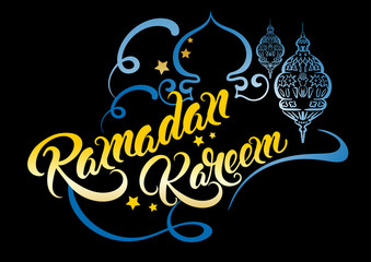 ramadan kareem, card, text, vector
